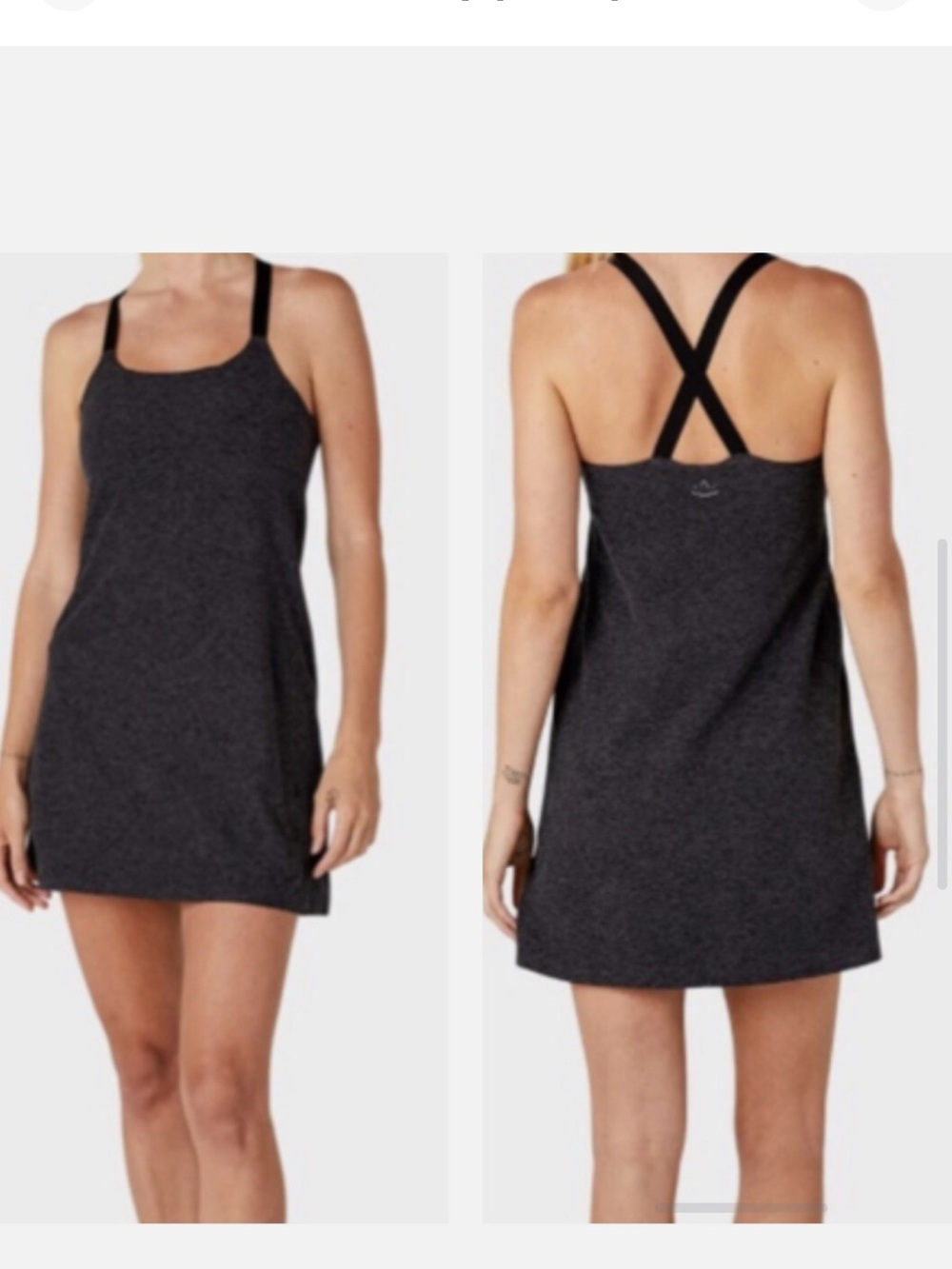 Beyond Yoga Charcoal Active Tank Dress with built in shaping shorts
